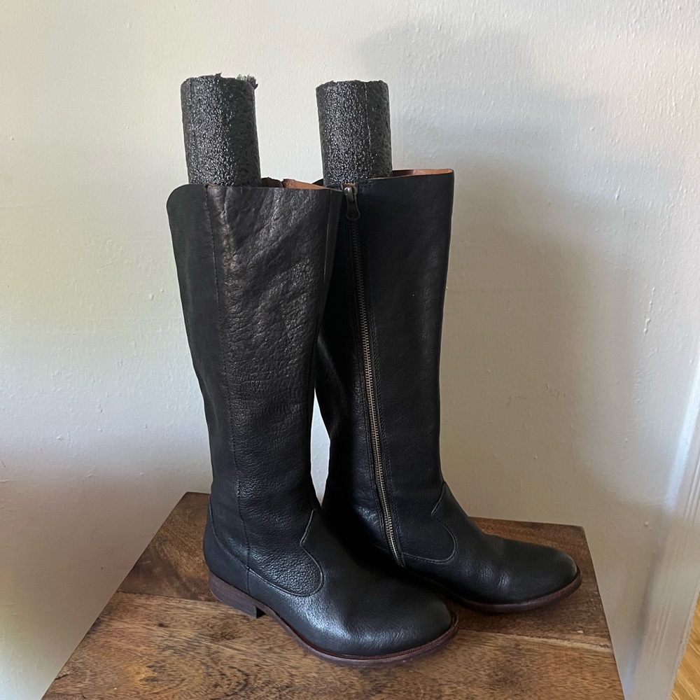 Kork-Ease Black Leather Riding Boots – Size 7 (EU 38)